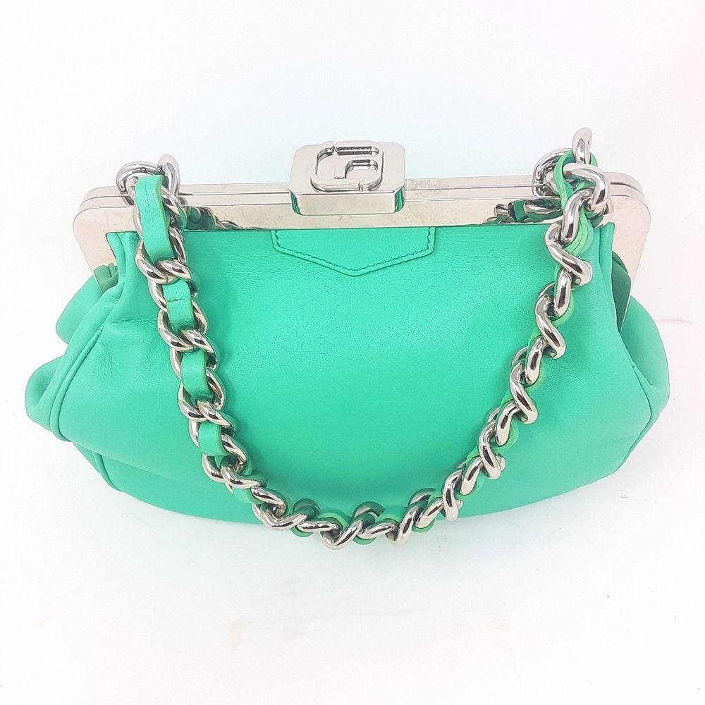 Rare Alexandra Clancy Leather Chain Link Purse